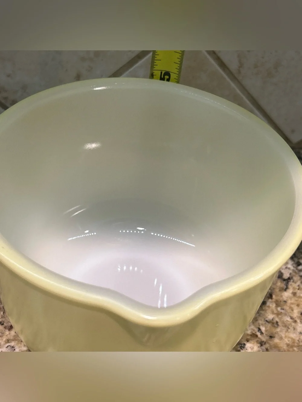 Vintage Glasbake Yellow Milk Glass Mixing Bowl  20CJ for Sunbeam Mixer HTF